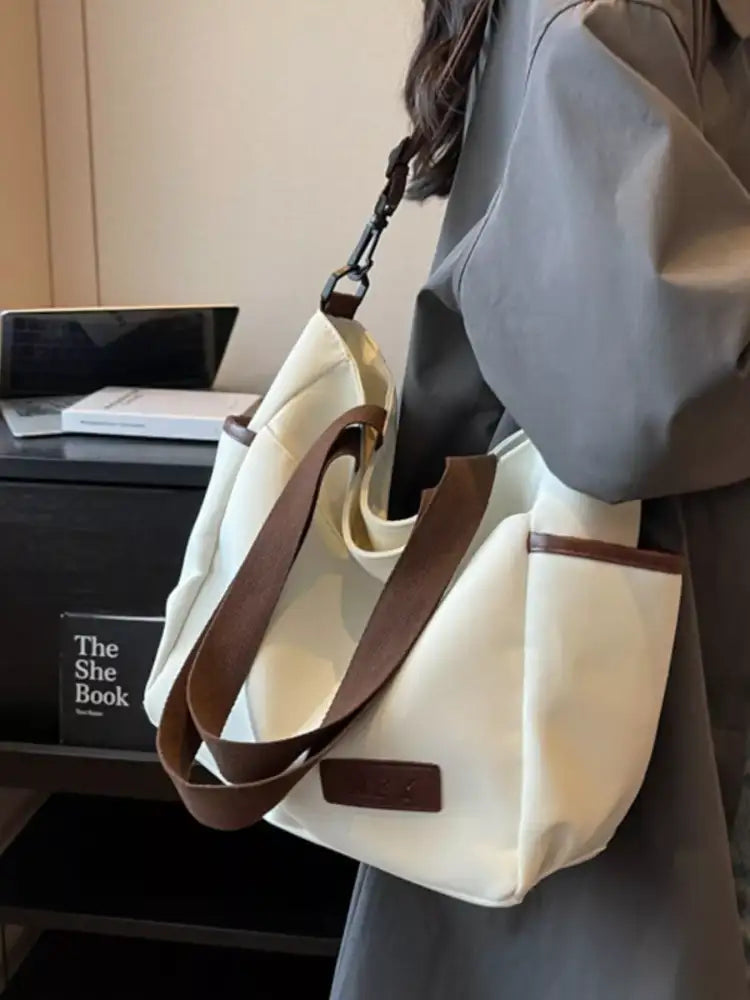 Canvas Shoulder Bag with Adjustable Strap