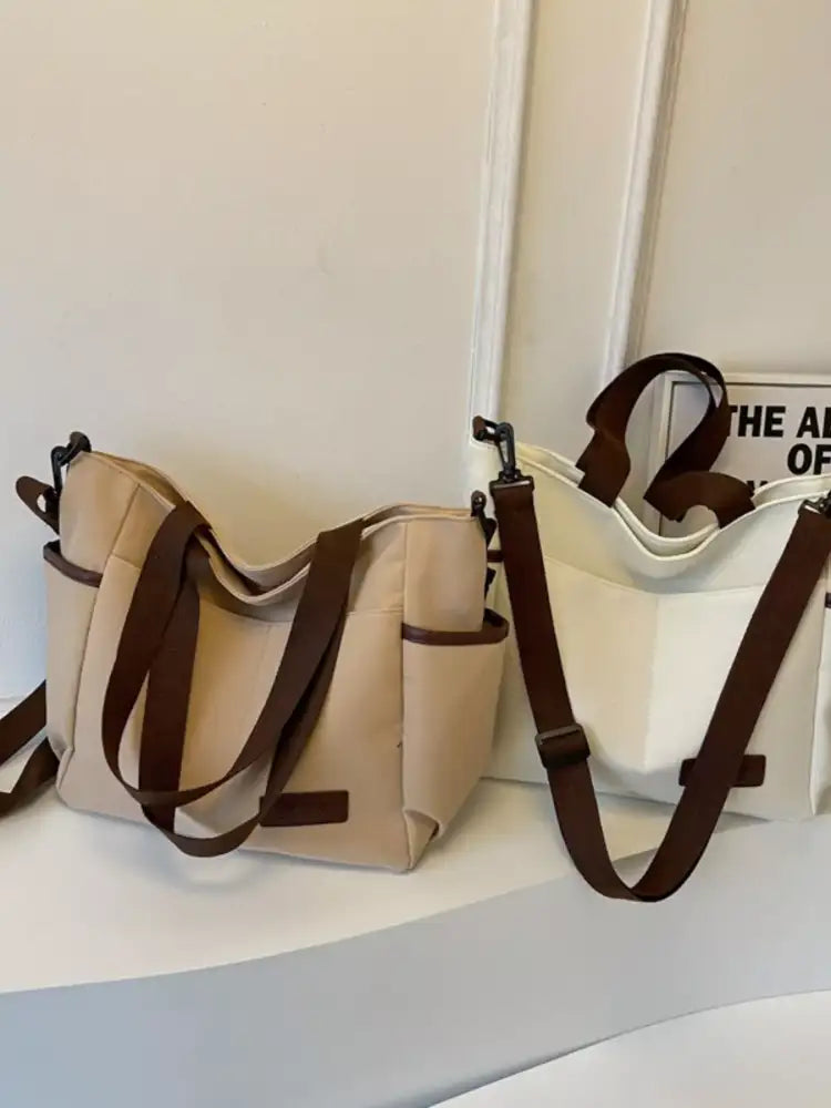 Canvas Shoulder Bag with Adjustable Strap