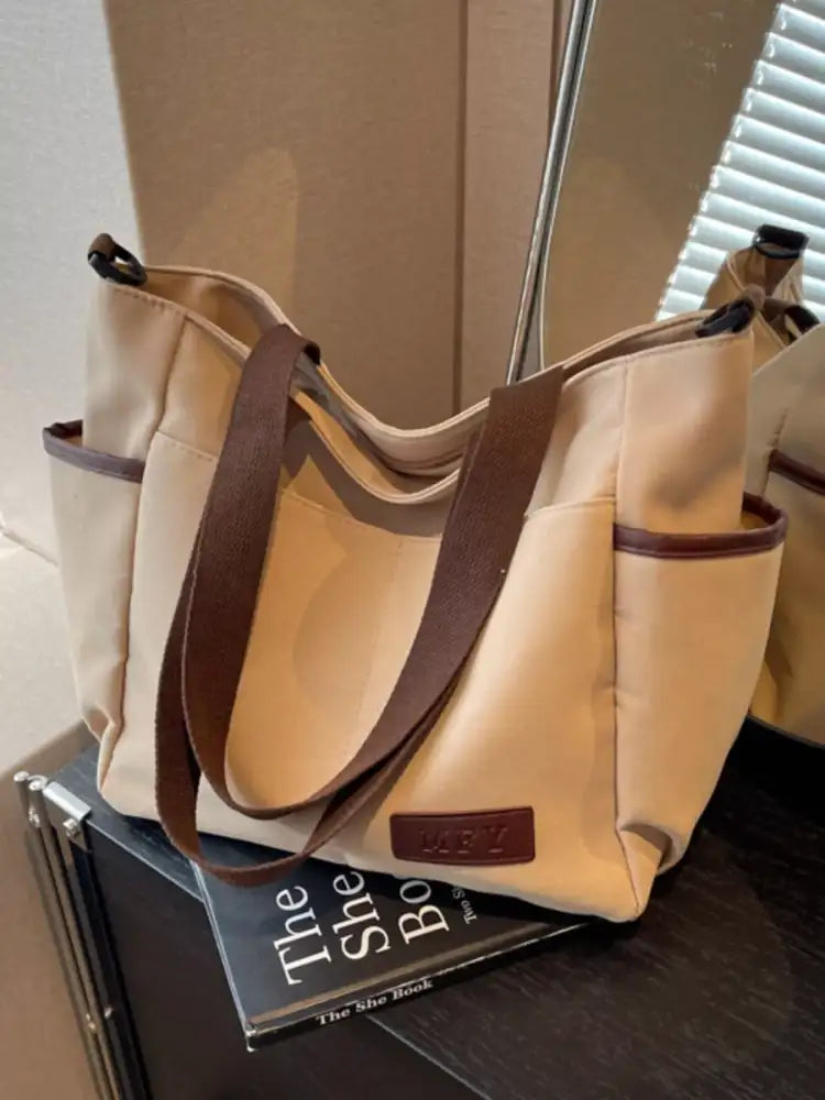 Canvas Shoulder Bag with Adjustable Strap