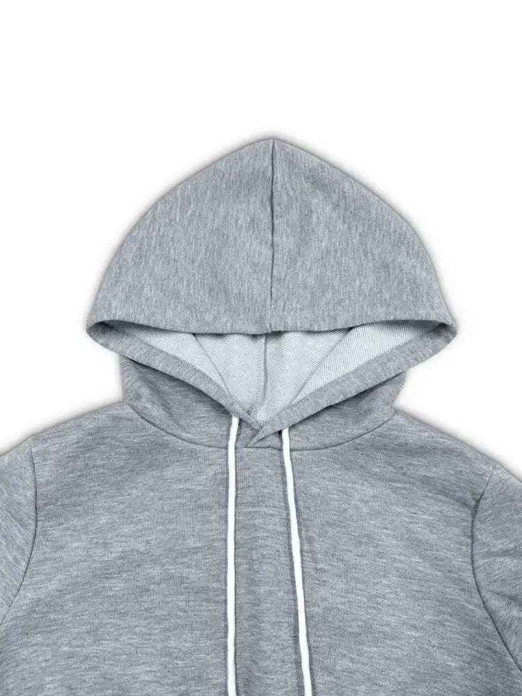 Casual Cropped Hoodie and Wide Leg Pants Set