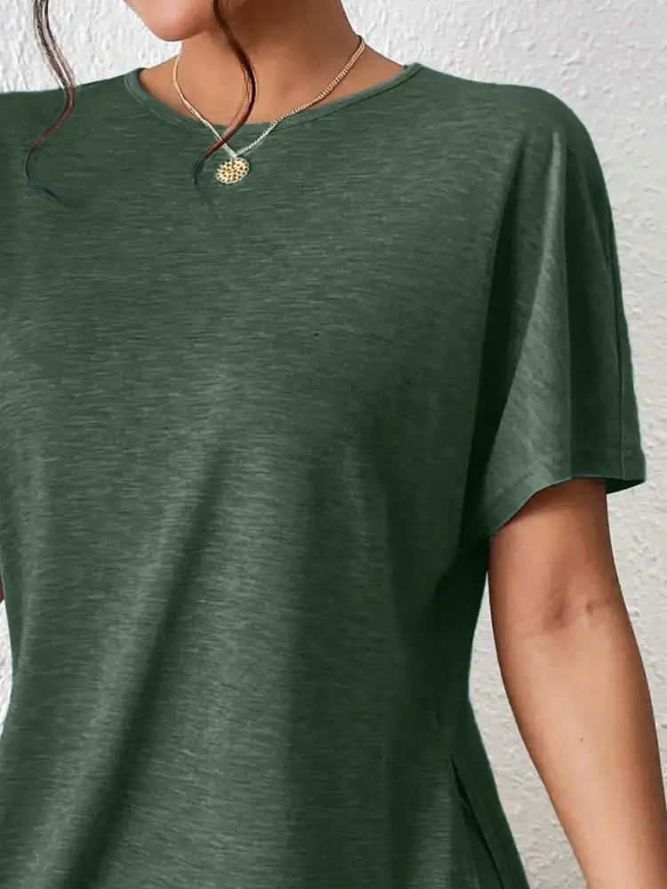 Casual Round Neck T-Shirt and Shorts Set