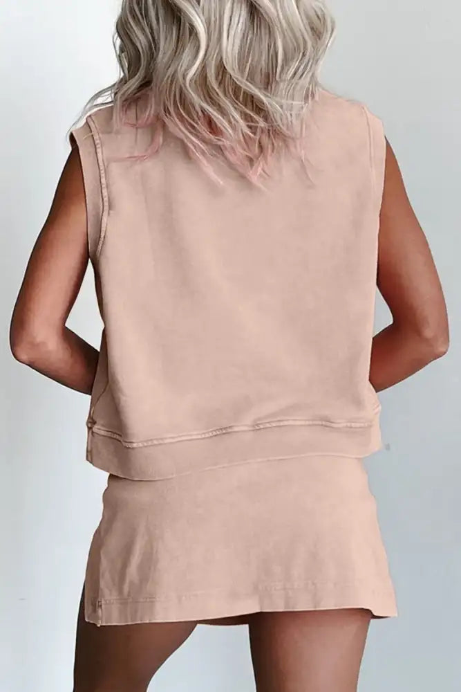 Casual Sleeveless Tank Top and Shorts Set