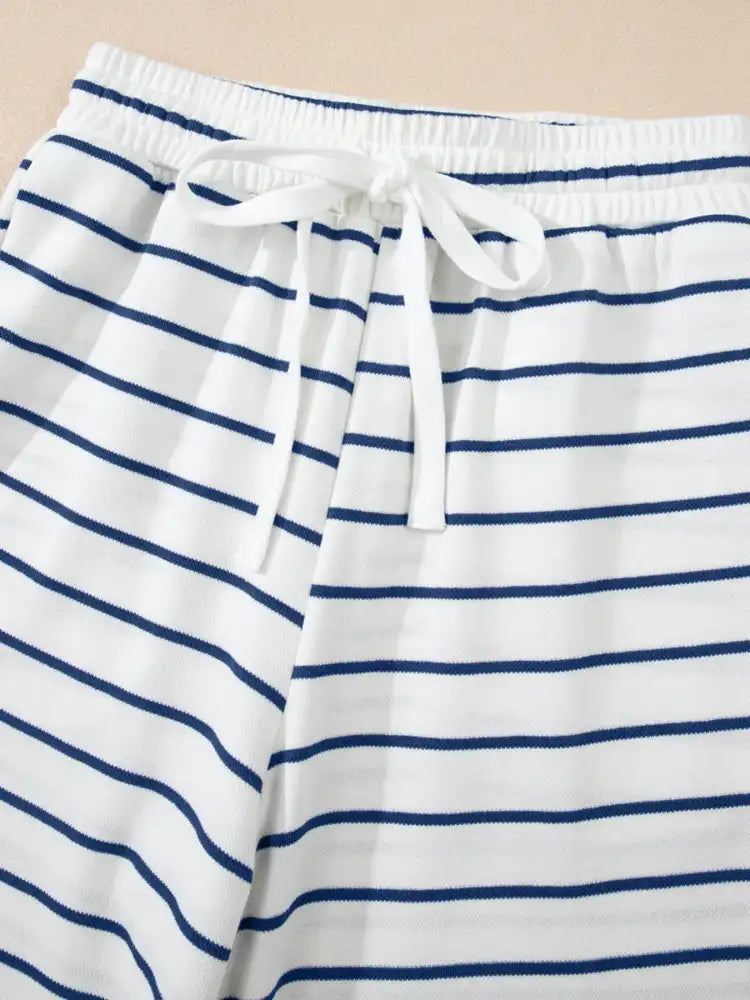 Casual Striped Tank and Wide Leg Pants 2pcs Set