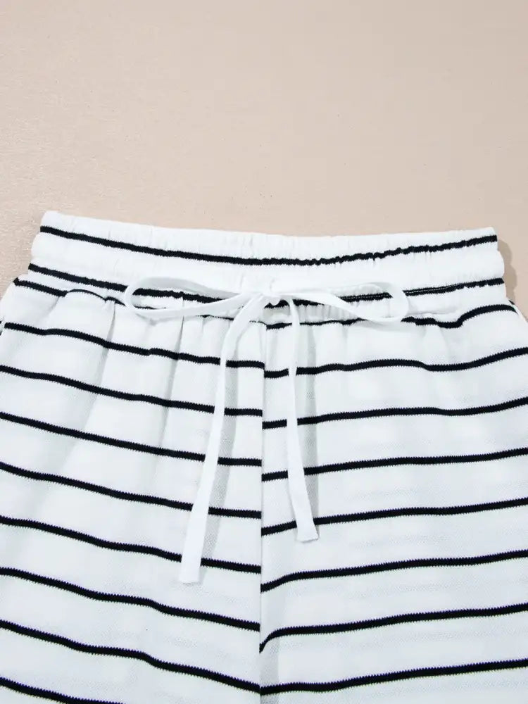 Casual Striped Tank and Wide Leg Pants 2pcs Set