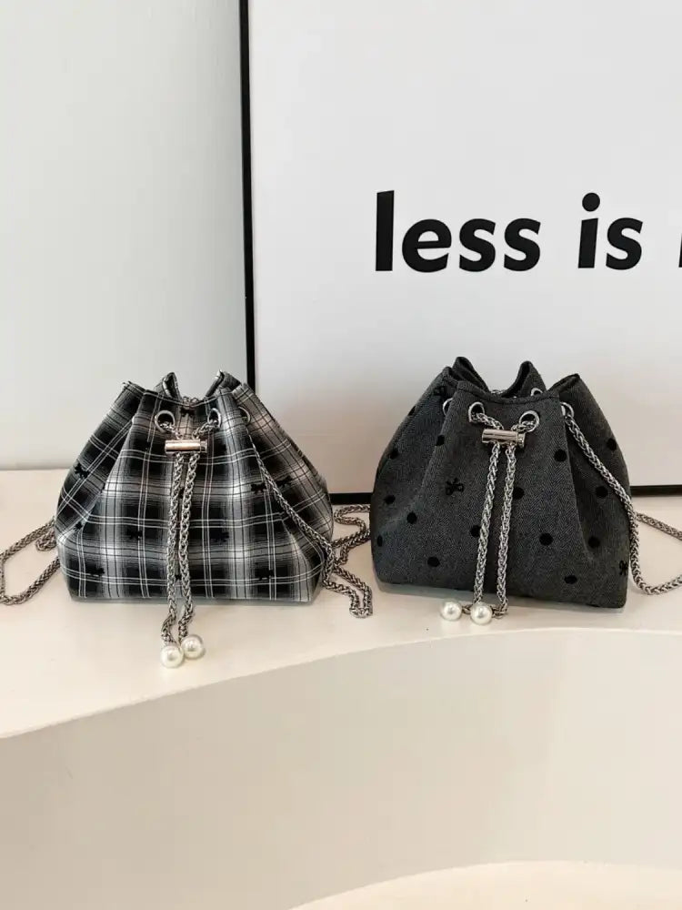 Chain Drawstring Bucket Bag