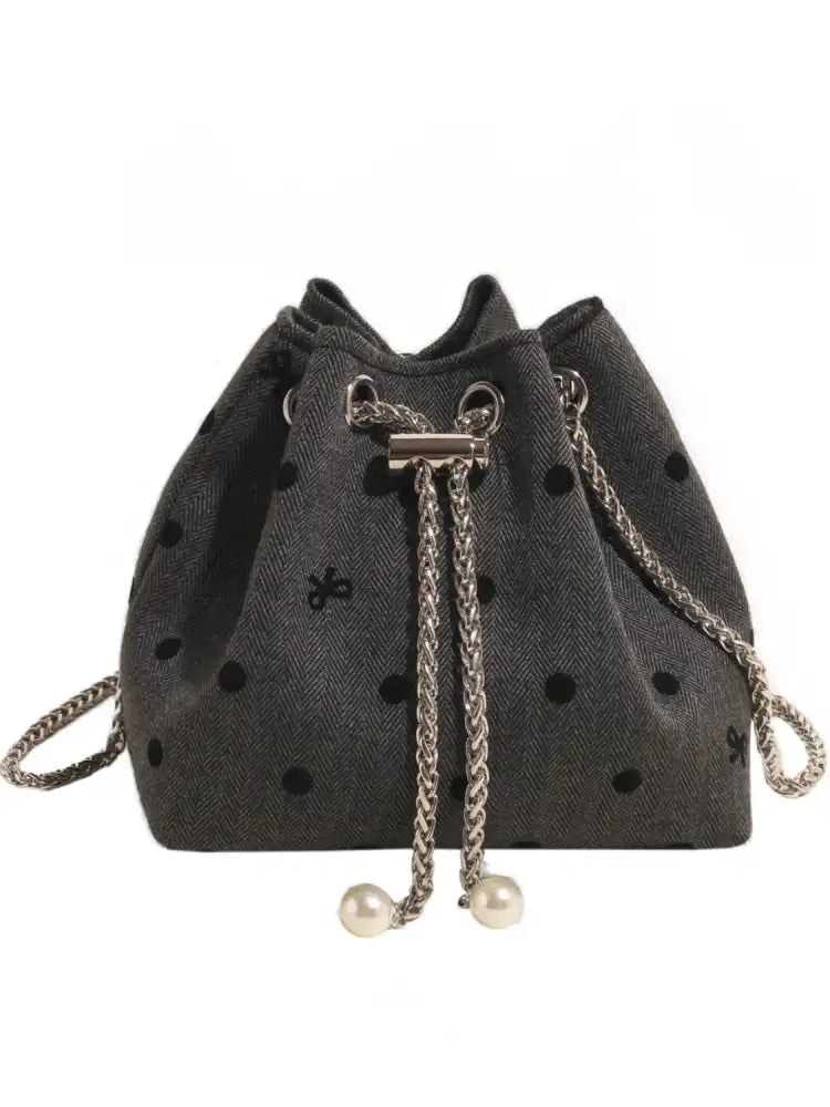 Chain Drawstring Bucket Bag