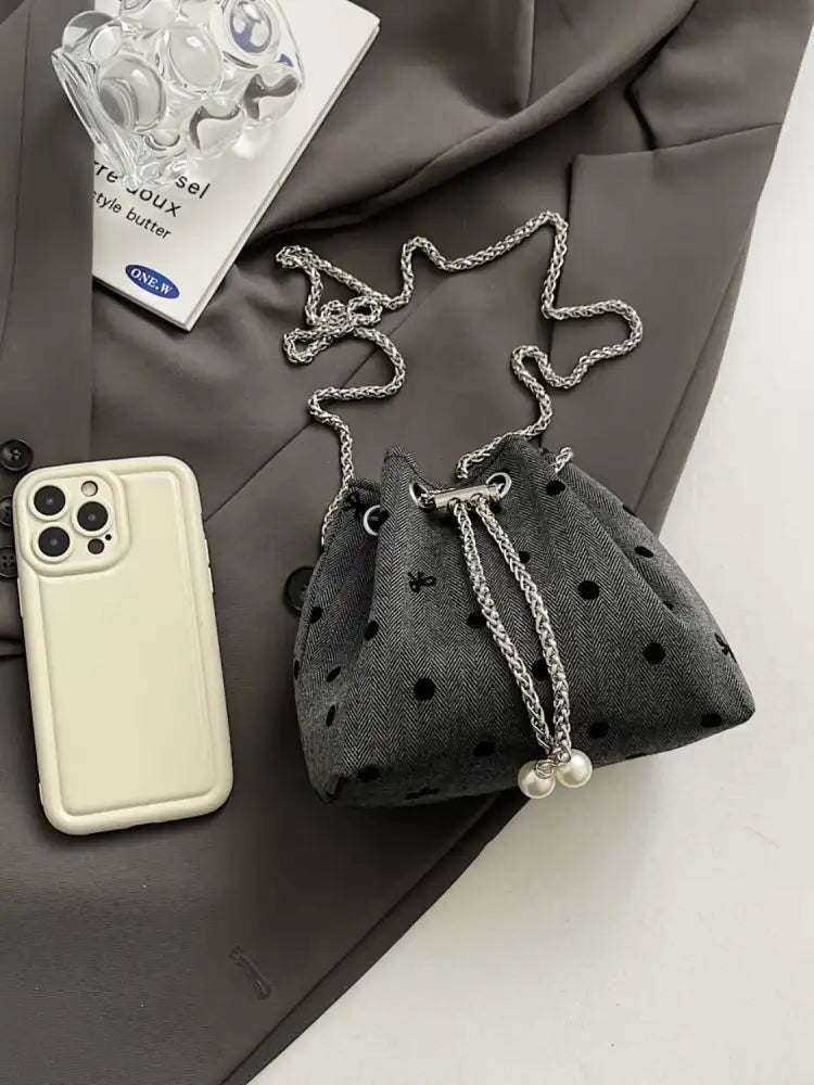 Chain Drawstring Bucket Bag