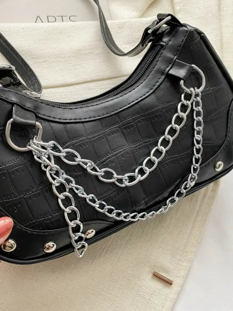 Chain PU Leather Shoulder Bag