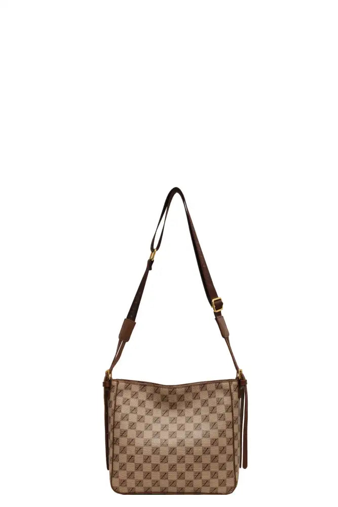 Checkered Pattern Shoulder Bag with Adjustable Strap