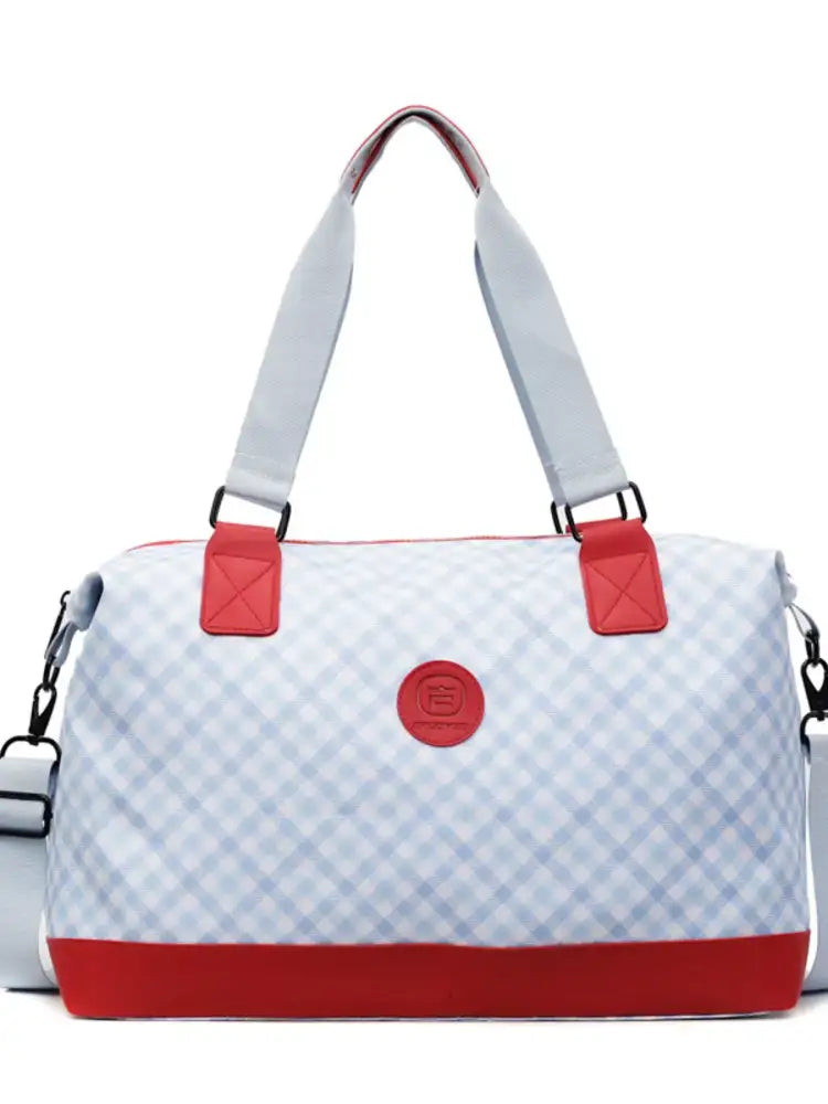 Checkered Pattern Travel Bag