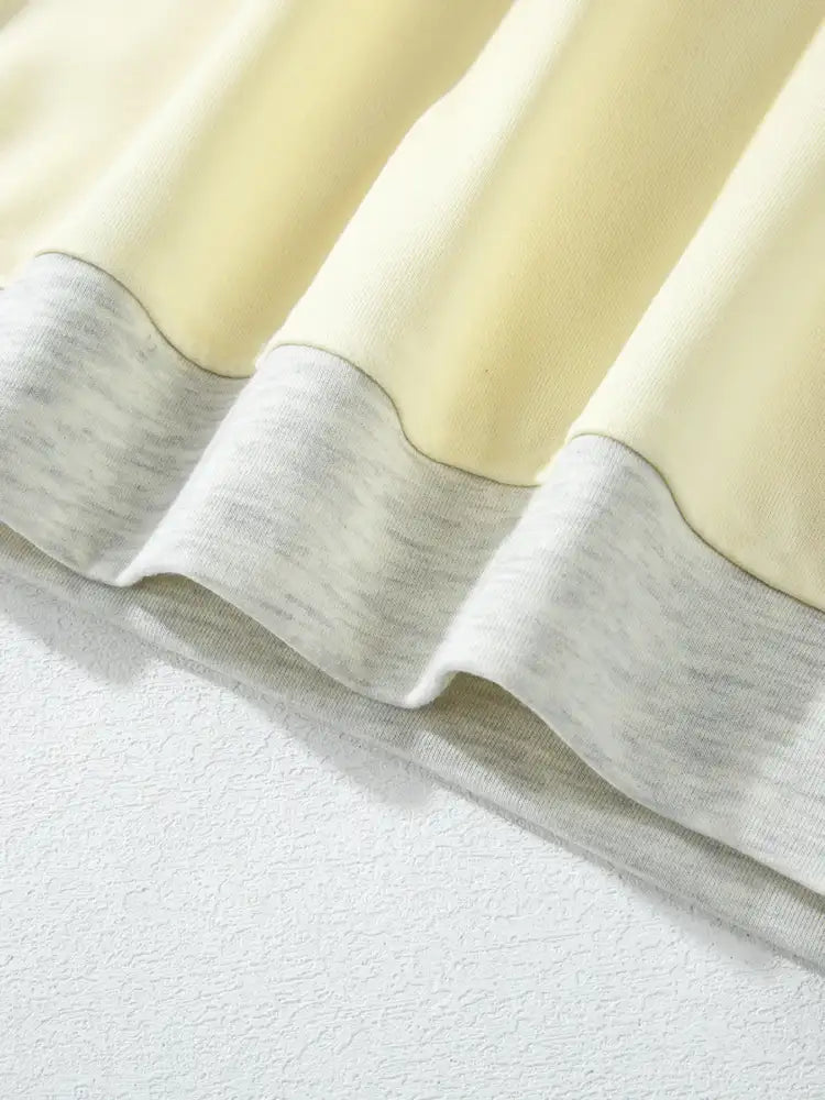 Color Block Round Neck Top and Pants Set