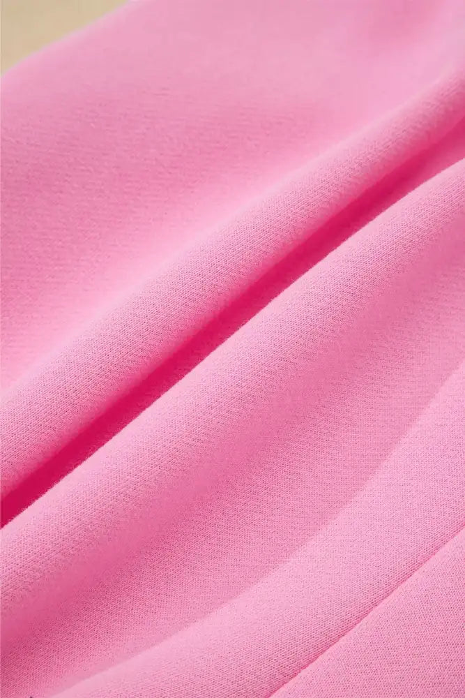 Color Block Sweatshirt and Elastic Waist Shorts Set