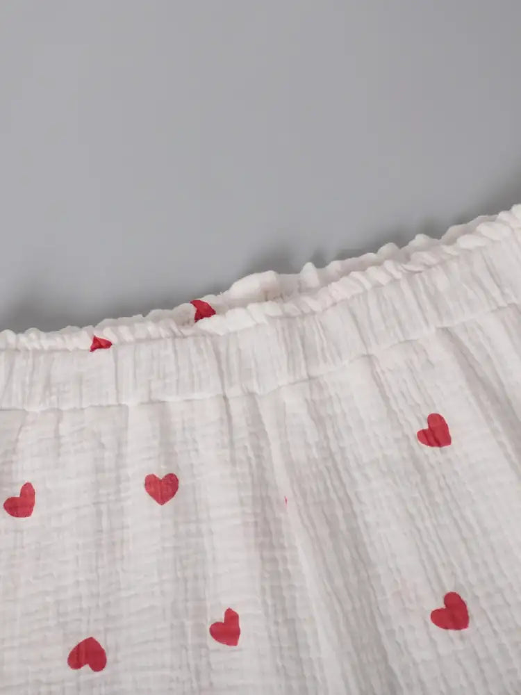 Colorful Heart Print Shirt and Shorts Set