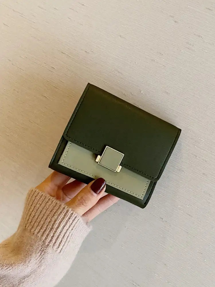 Contrast PU Leather Wallet