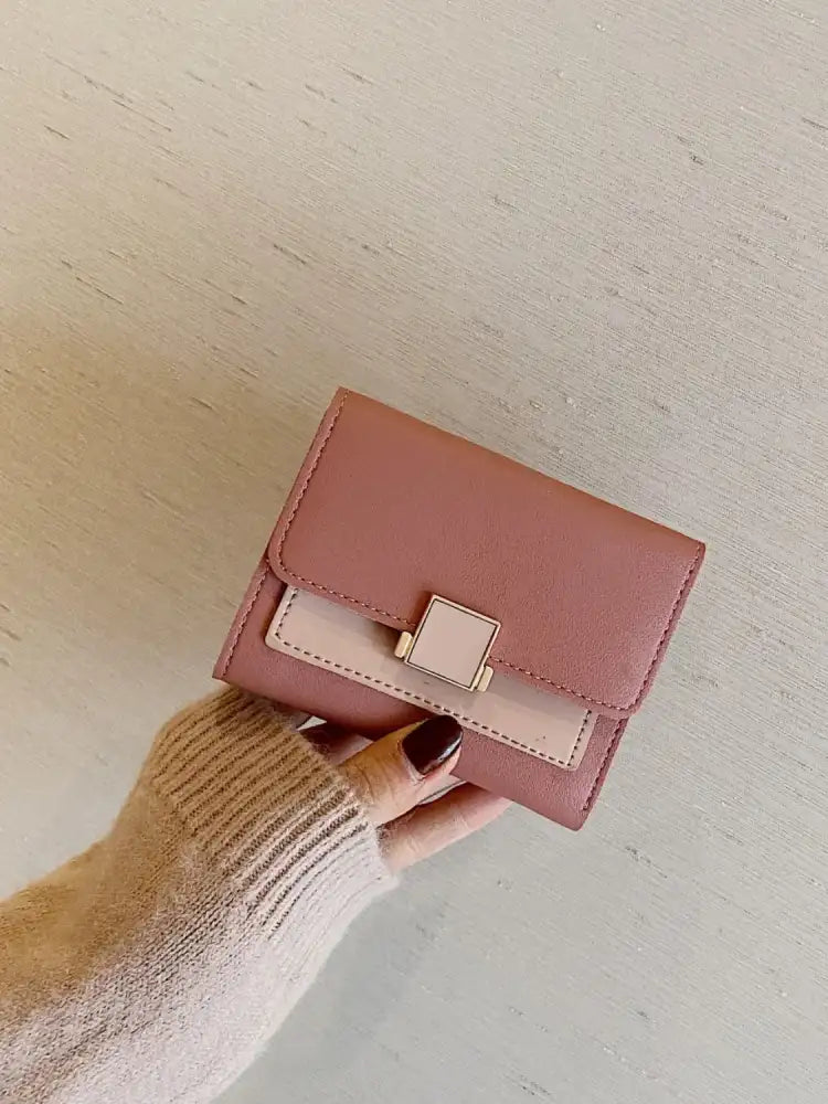 Contrast PU Leather Wallet