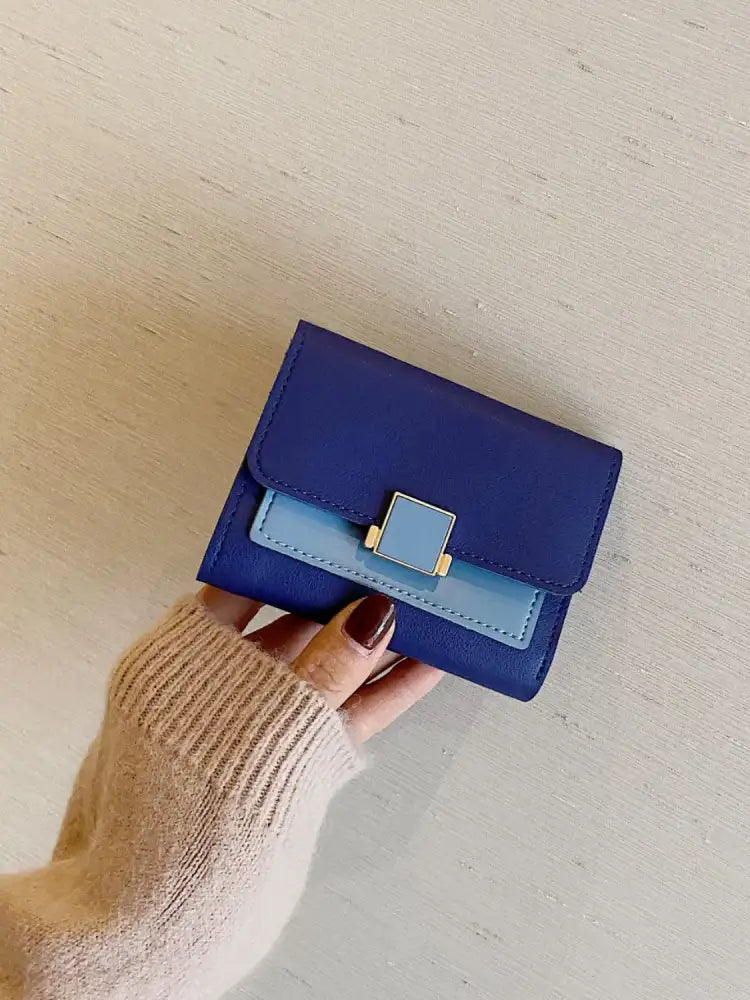 Contrast PU Leather Wallet