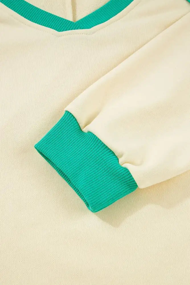 Contrast Round Neck Top and Shorts Set