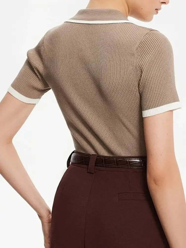 Contrast Trim Button Detail Polo