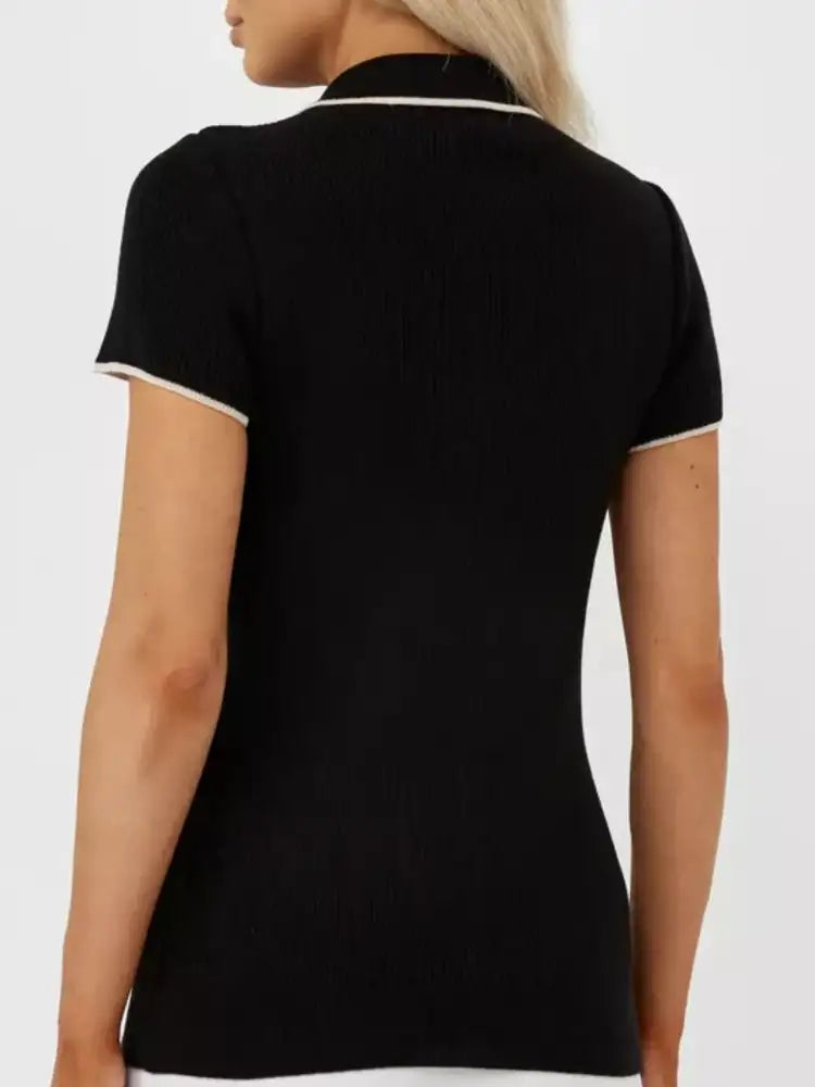 Contrast Trim Button Detail Polo