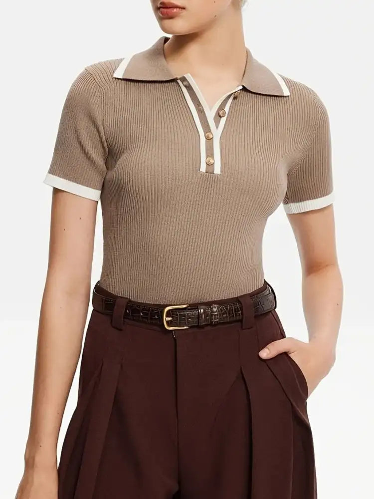 Contrast Trim Button Detail Polo