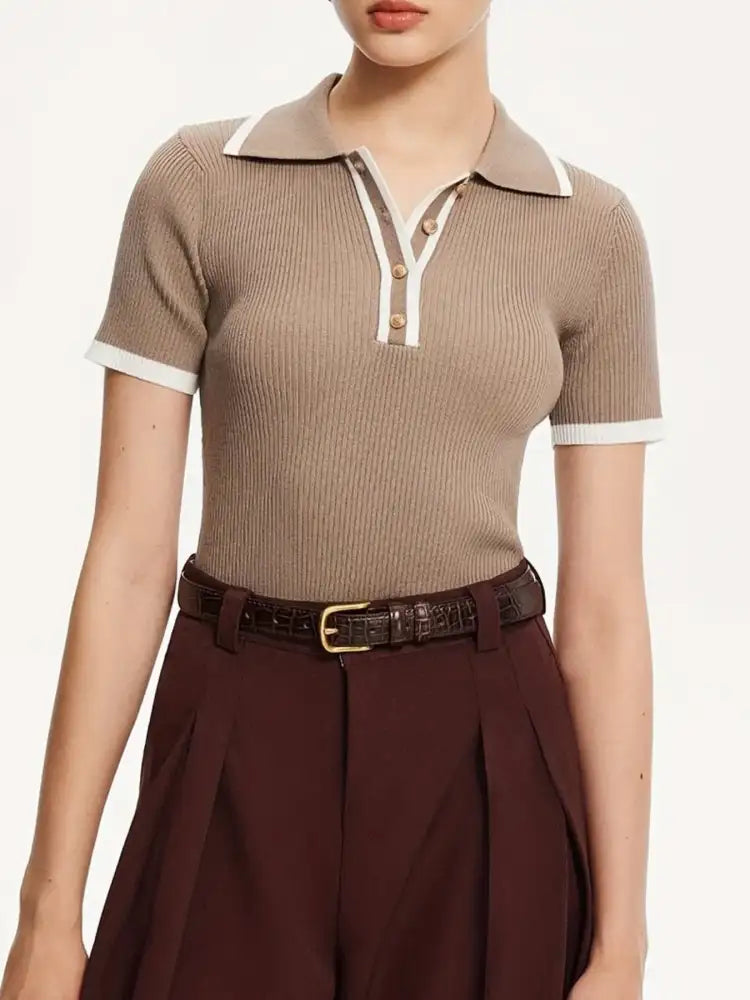Contrast Trim Button Detail Polo