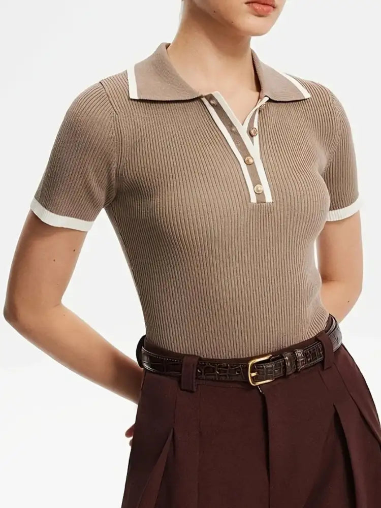 Contrast Trim Button Detail Polo