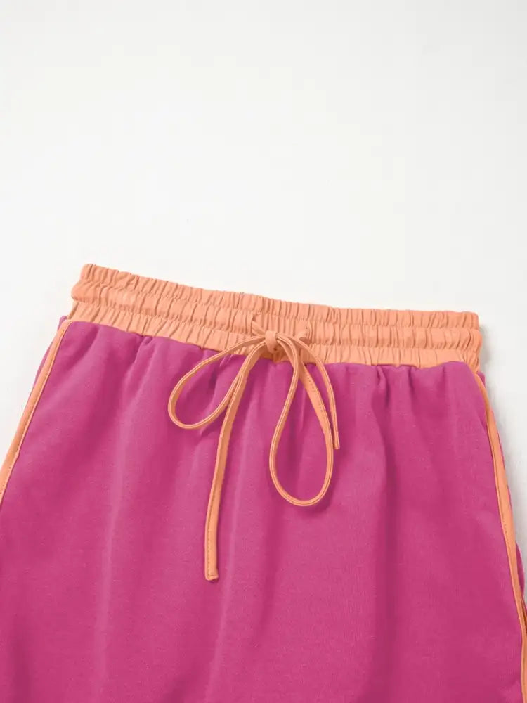 Contrast Trim Long Sleeve Top and Skort Set