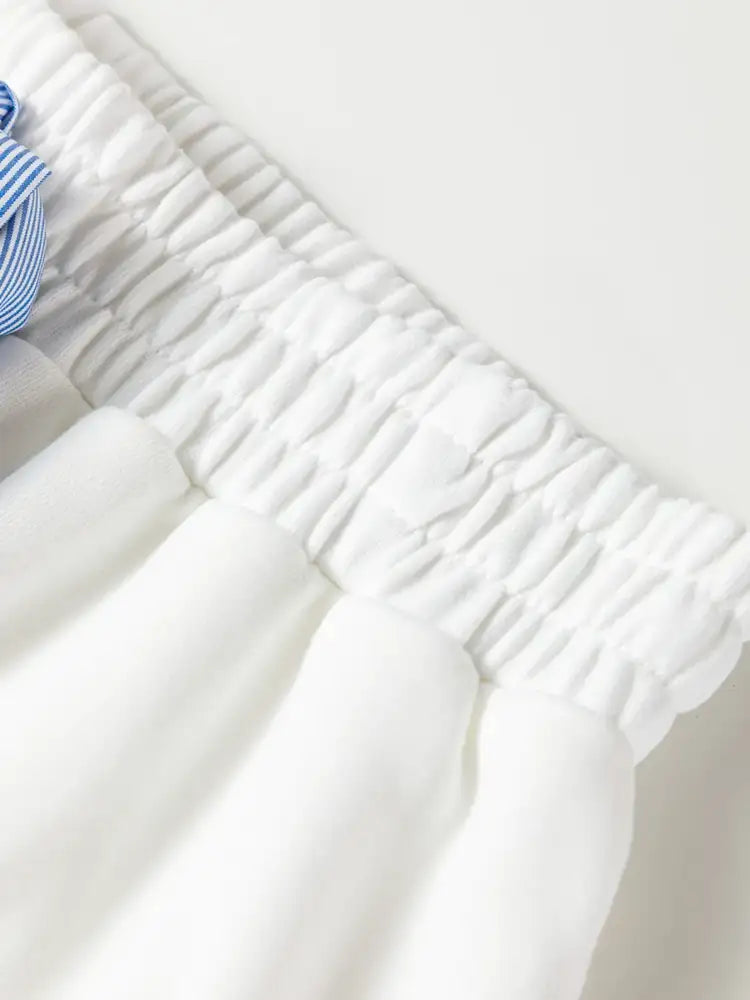 Contrast Trim Round Neck Top and Shorts Set