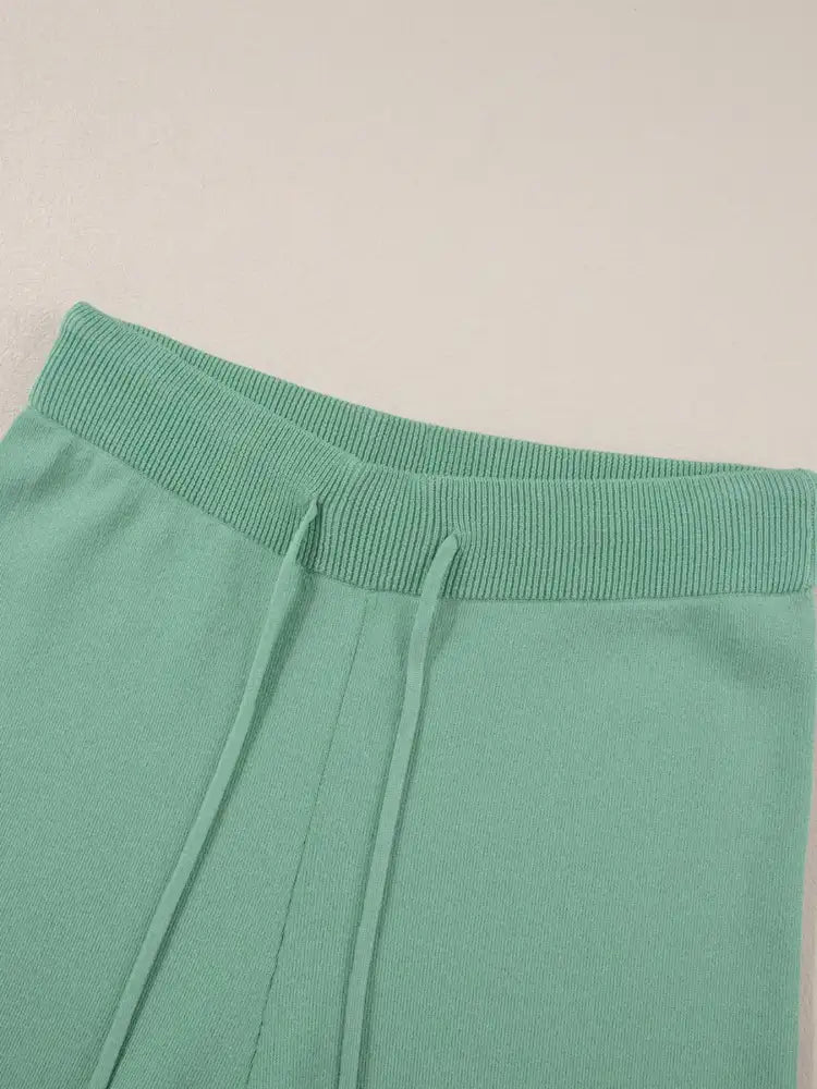 Contrast Trim T-Shirt and Drawstring Pants Set