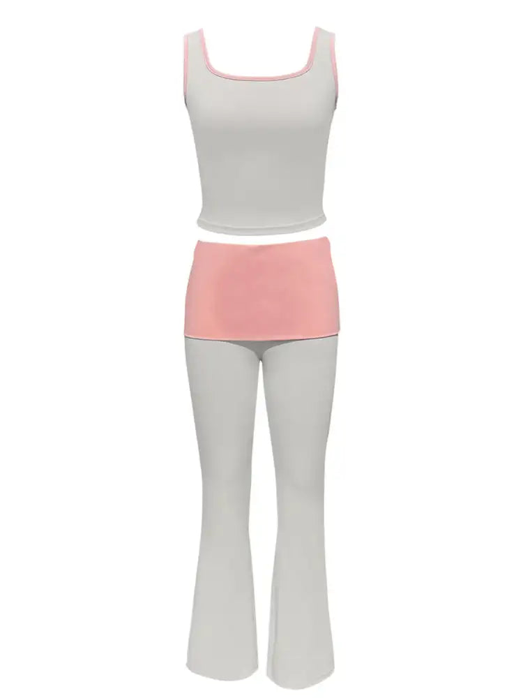 Contrast Trim Tank and Pants Active Set
