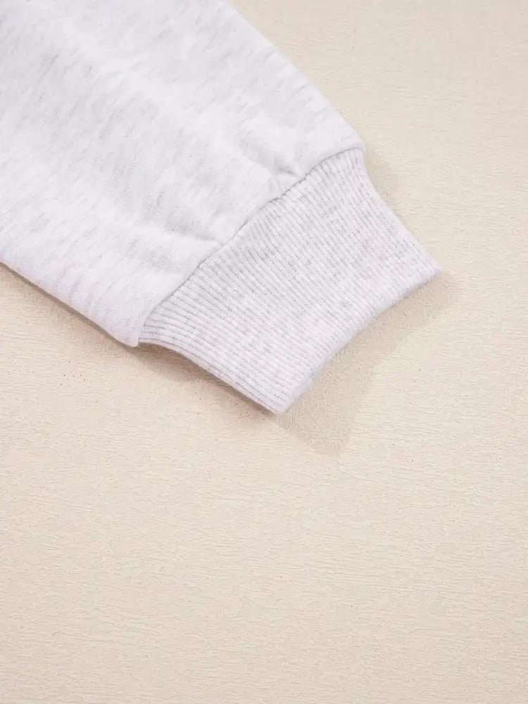 Contrasted Trim Frilled Collar Drop Shoulder Top and Drawstring Pant Set