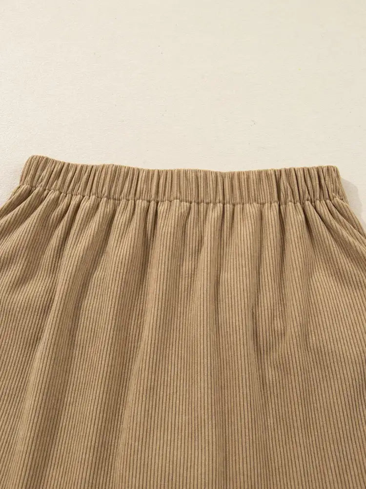 Corduroy Buttoned Front Mini Skirt