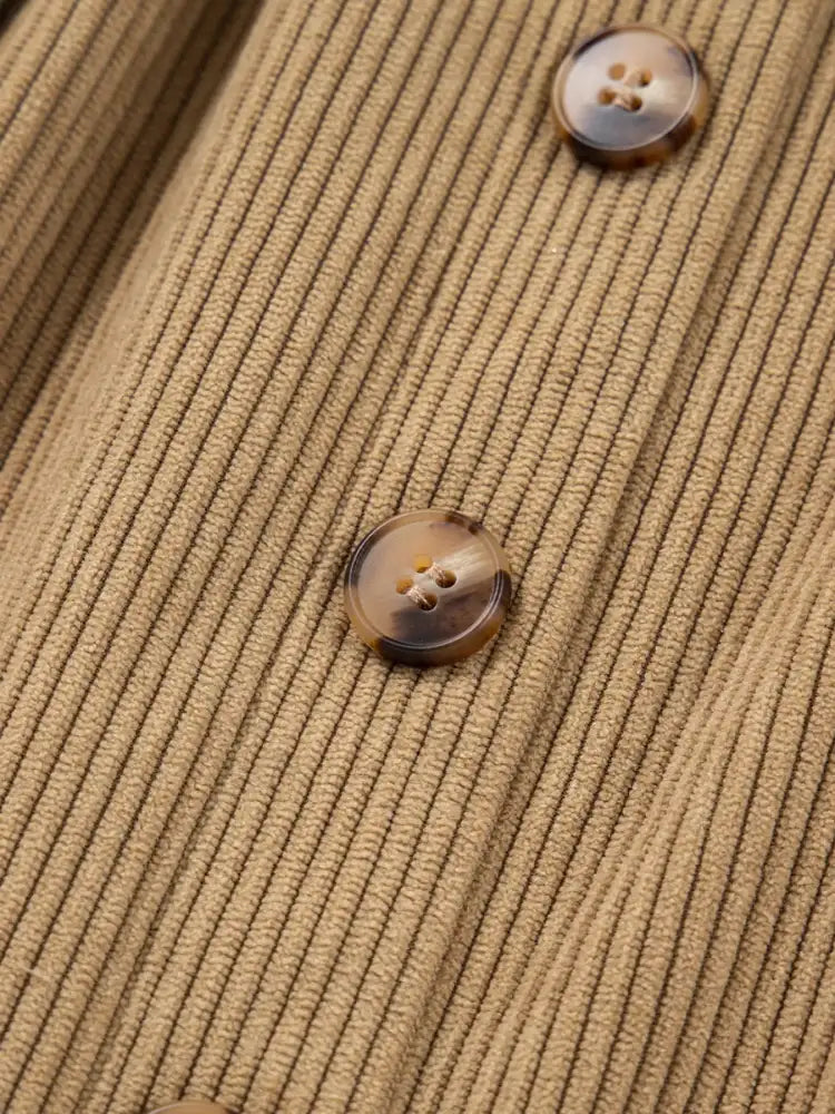Corduroy Buttoned Front Mini Skirt
