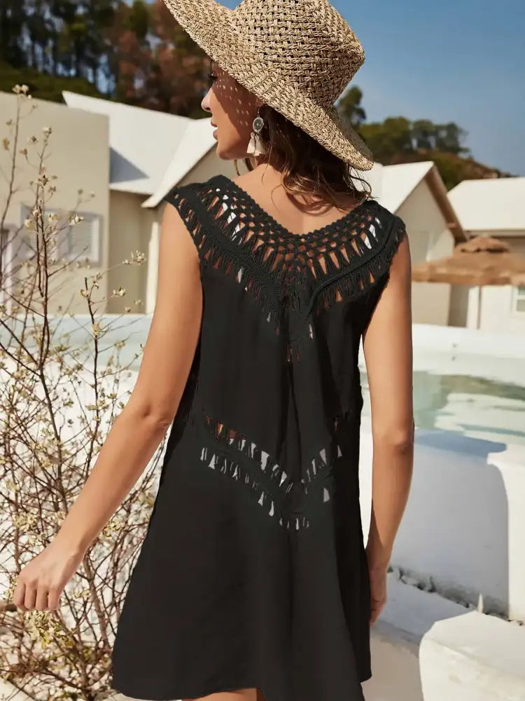 Crochet Detail Beach Cover Up Dress