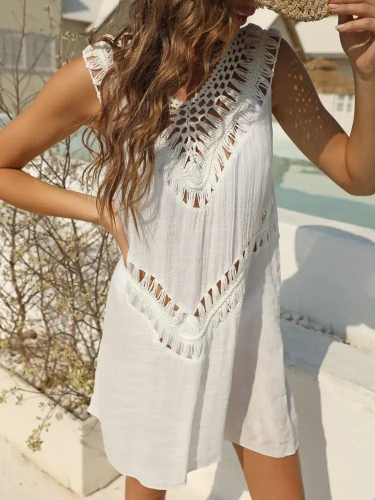 Crochet Detail Beach Cover Up Dress