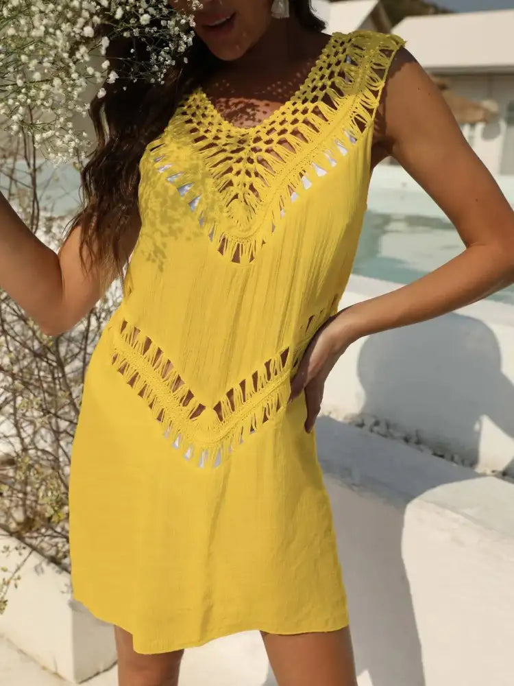 Crochet Detail Beach Cover Up Dress