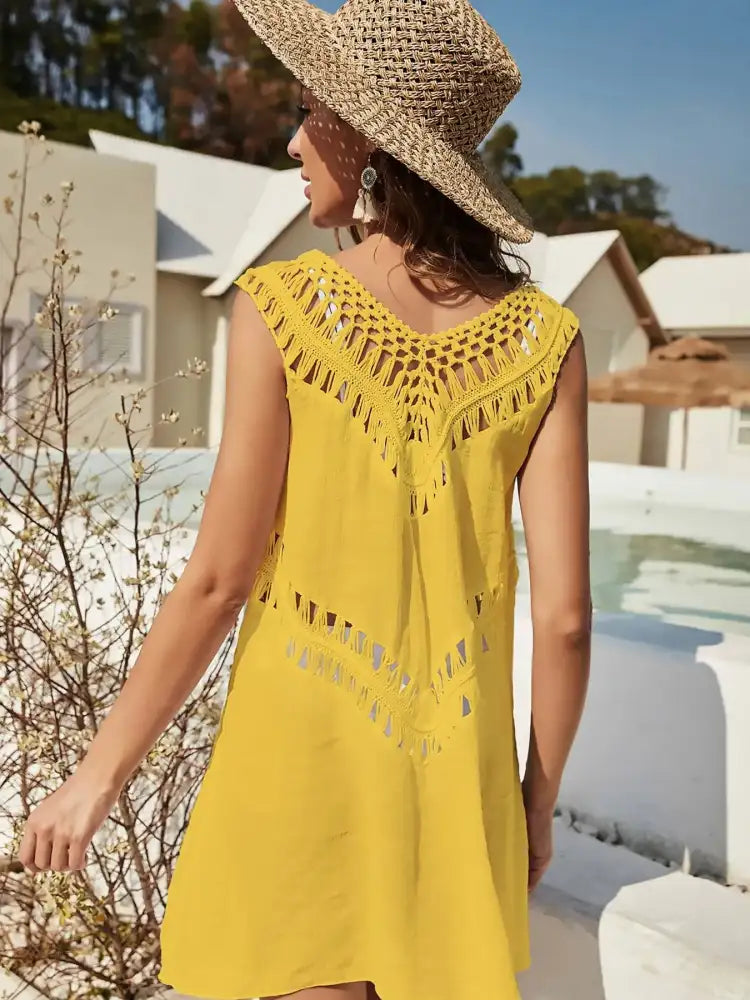Crochet Detail Beach Cover Up Dress