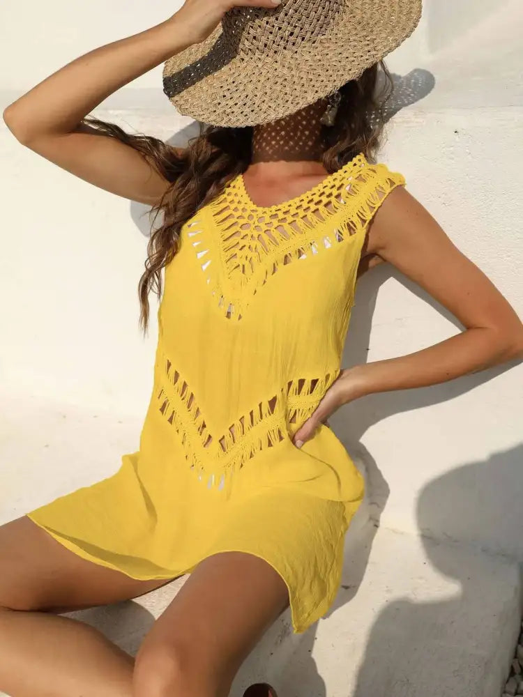 Crochet Detail Beach Cover Up Dress