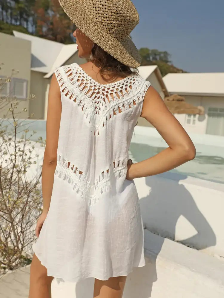 Crochet Detail Beach Cover Up Dress