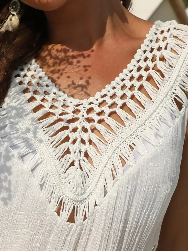 Crochet Detail Beach Cover Up Dress