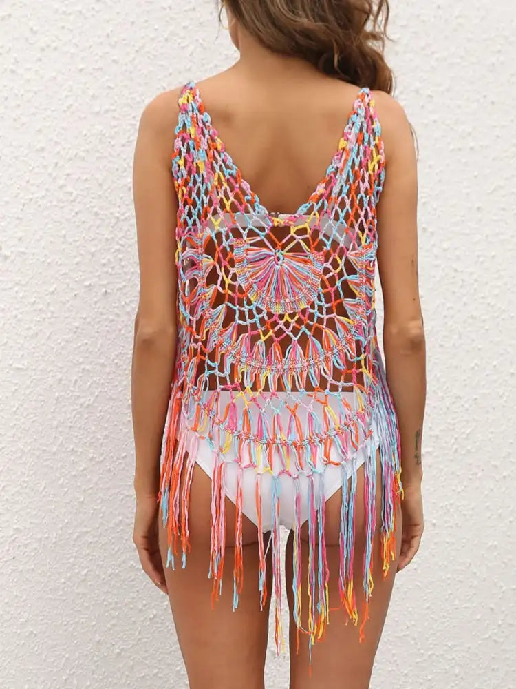 Crochet Fringe Beach Cover Up