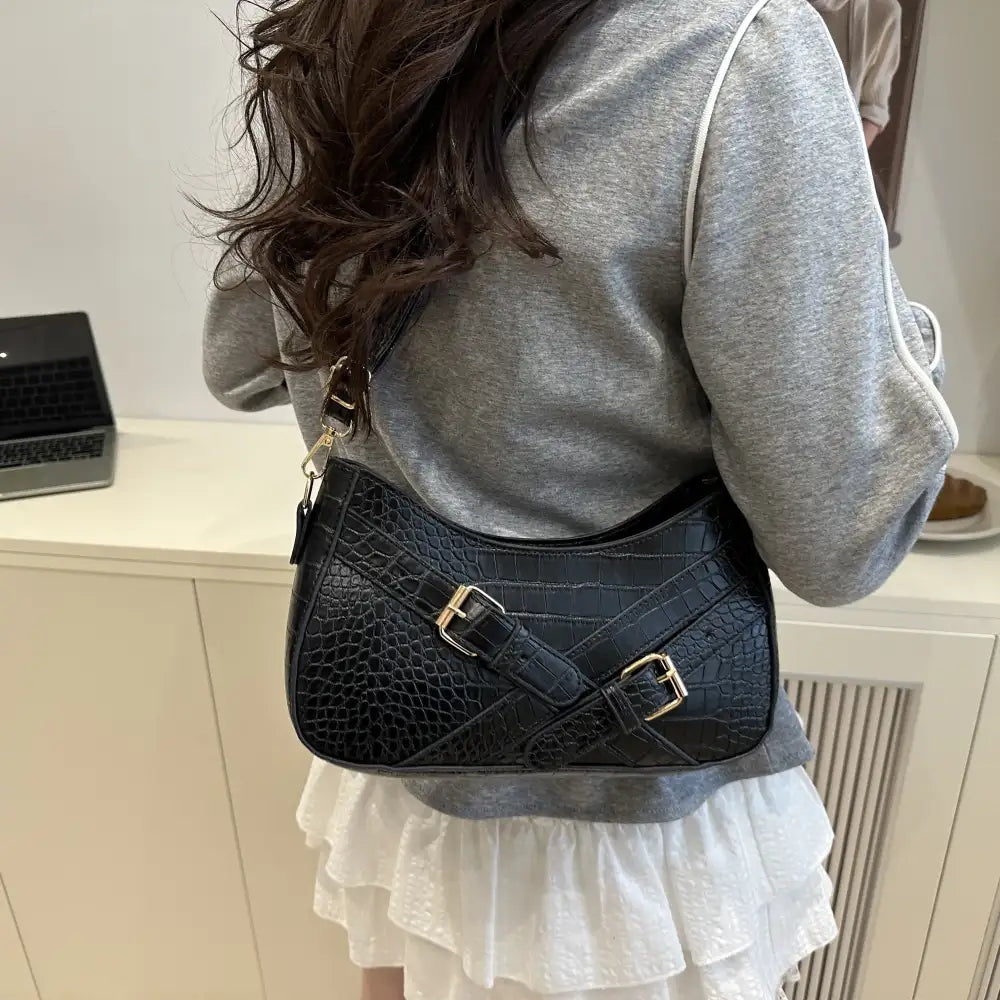 Crocodile Pattern Underarm Shoulder Bag