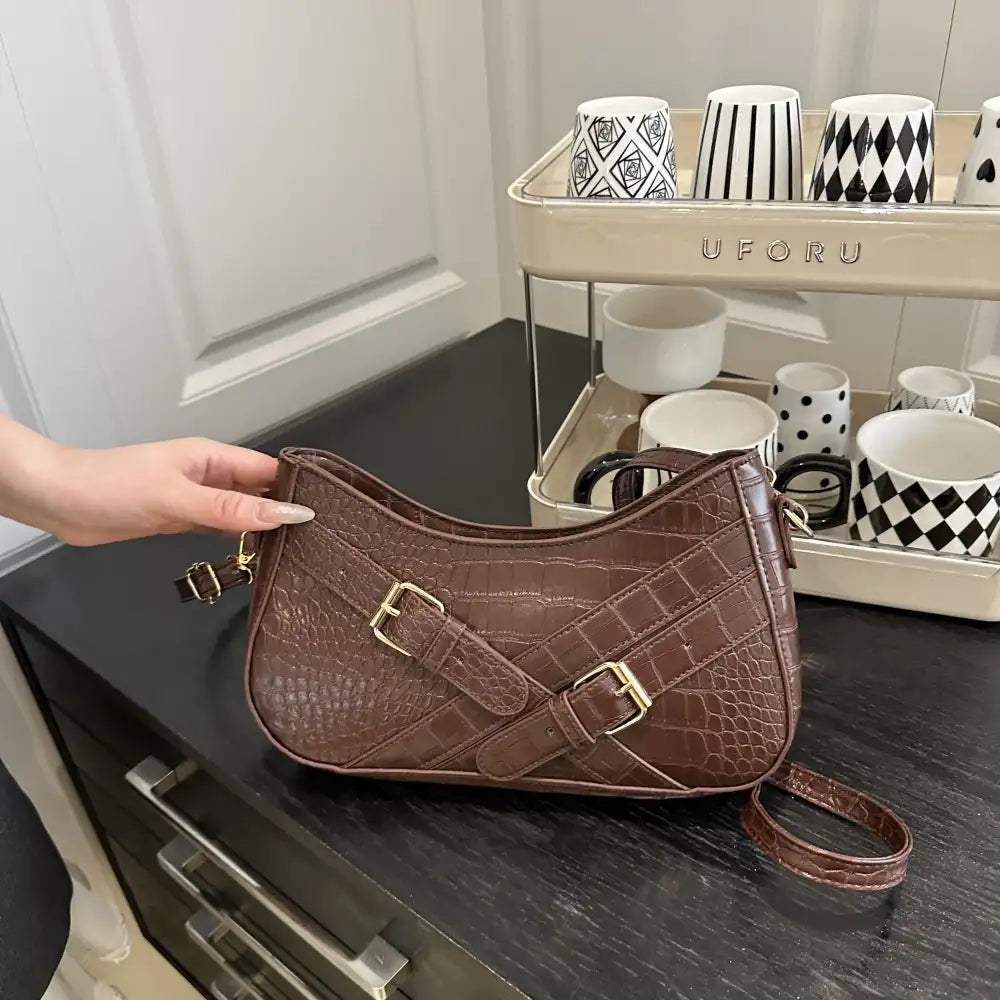 Crocodile Pattern Underarm Shoulder Bag