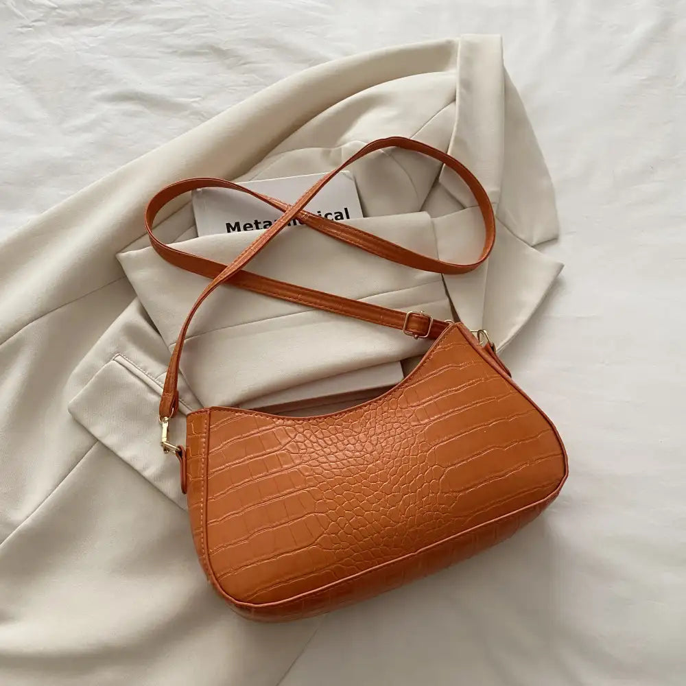 Crocodile Pattern Underarm Shoulder Bag