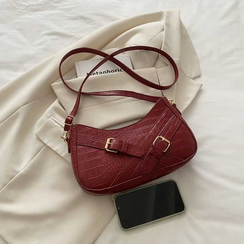 Crocodile Pattern Underarm Shoulder Bag