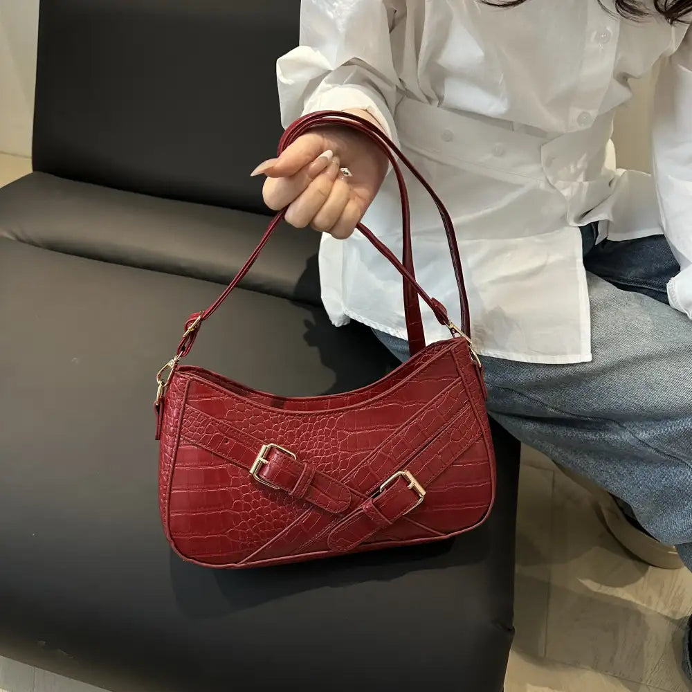 Crocodile Pattern Underarm Shoulder Bag