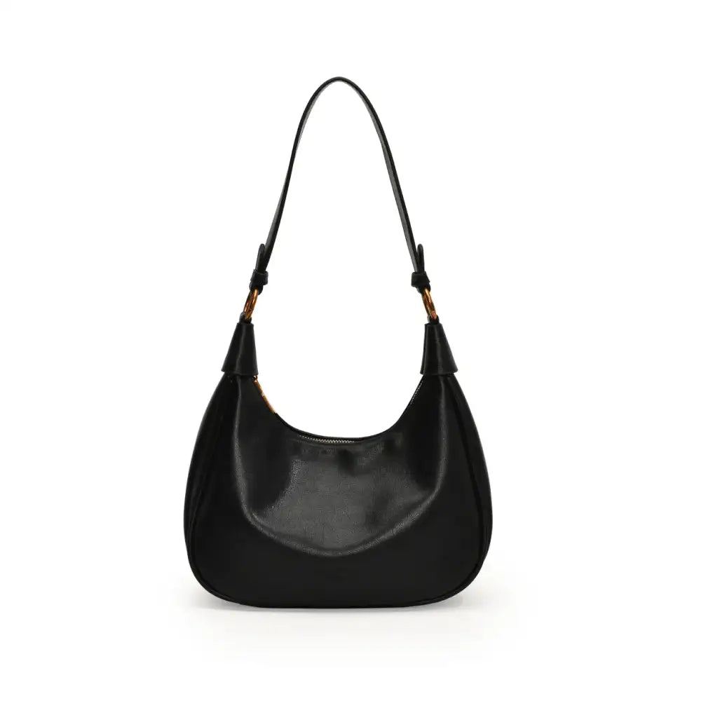 Curved Leather Shoulder Bag