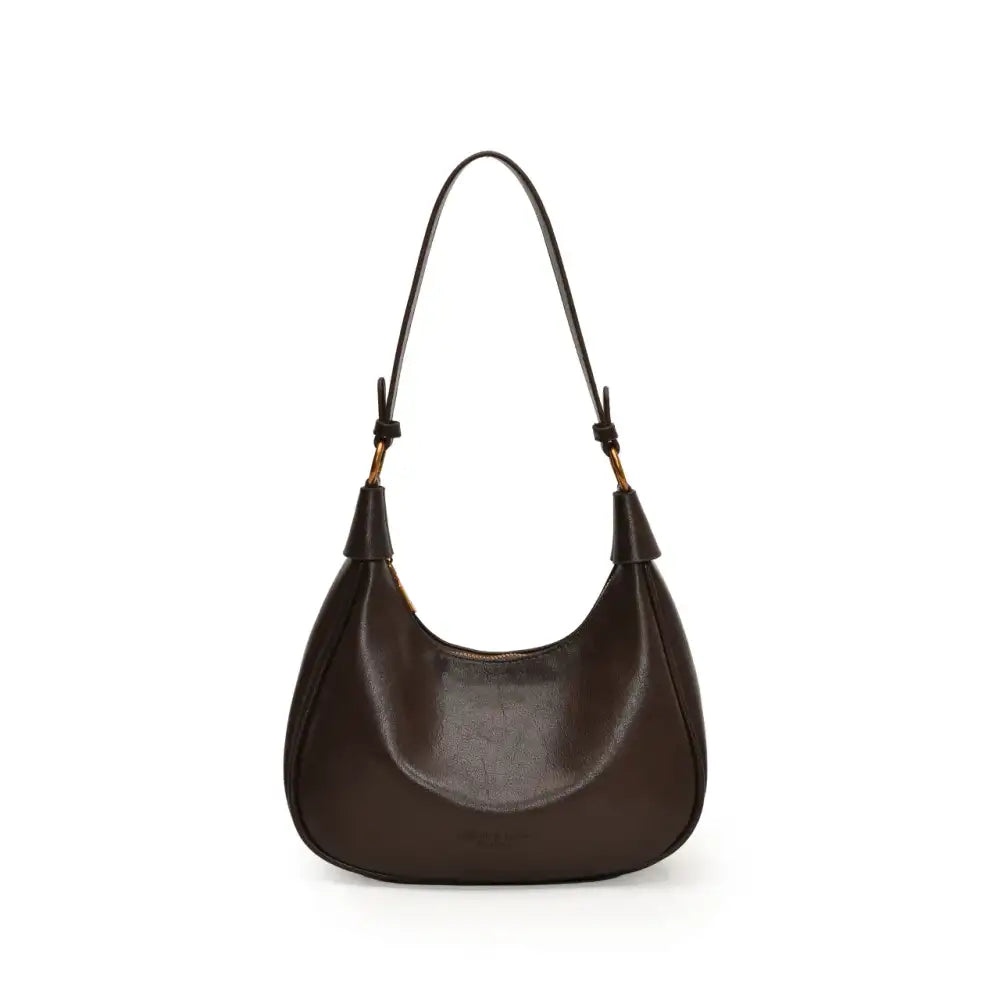 Curved Leather Shoulder Bag