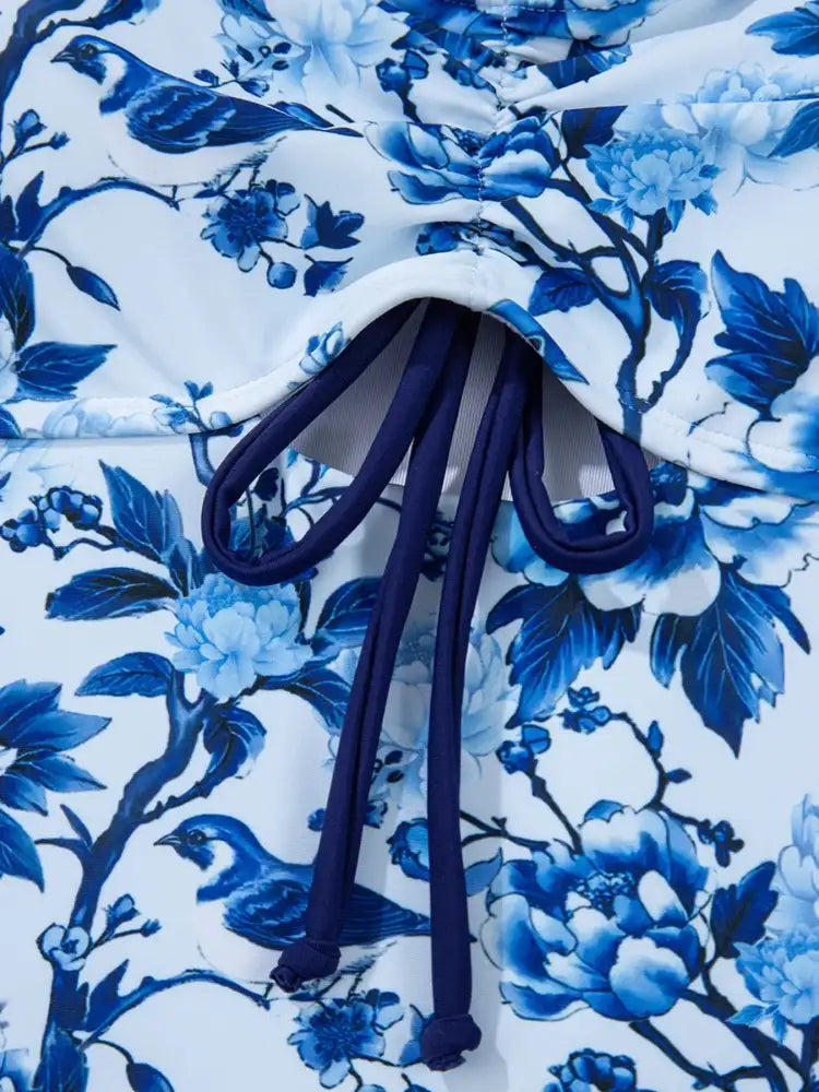 Cutout Ruffled Spaghetti Strap One-Piece Swimwear