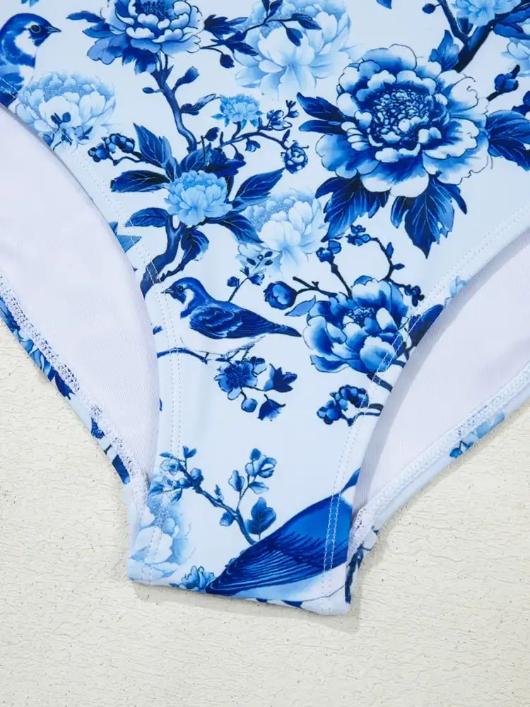 Cutout Ruffled Spaghetti Strap One-Piece Swimwear